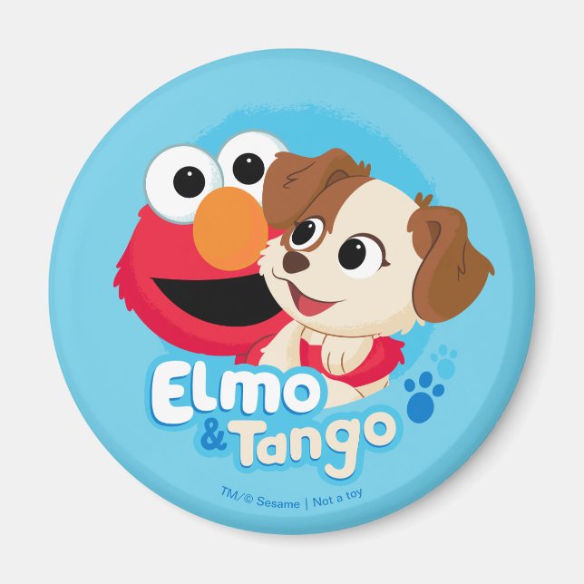 Aimant Sesame Street | Elmo & Tango Badge (Devant)