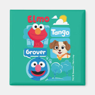 Aimant Sesame Street   Elmo, Tango, & Grover Park Graphic