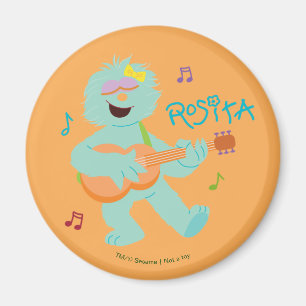 Aimant Sesame Street   Rosita jouant de la guitare