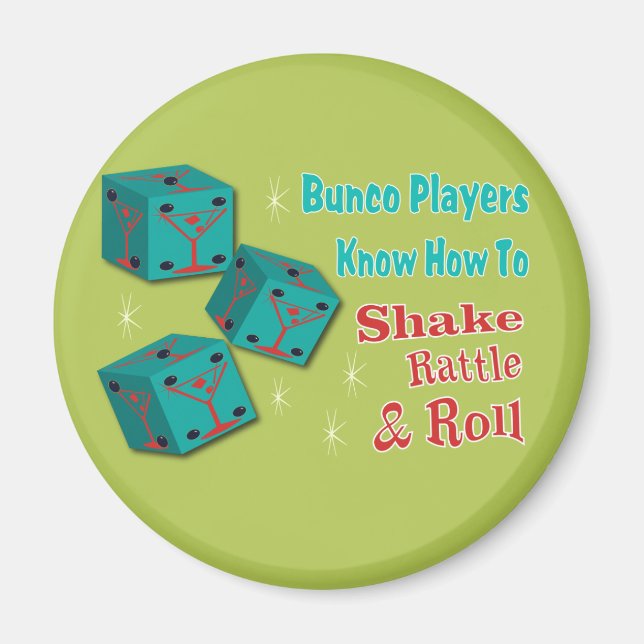 Aimant Shake, Rattle et Roll Martinit Dice Bunco Design (Devant)