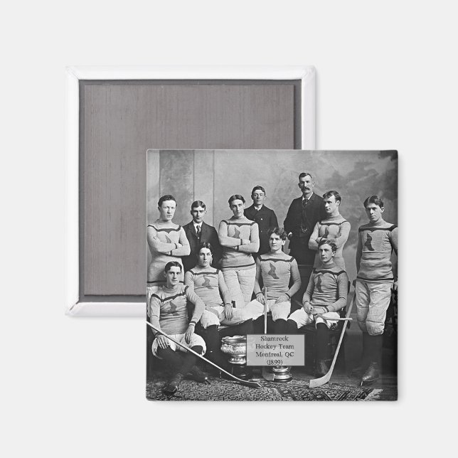 Aimant Shamrock Hockey Team, Montreal, QC 1899 (Recto/Verso)