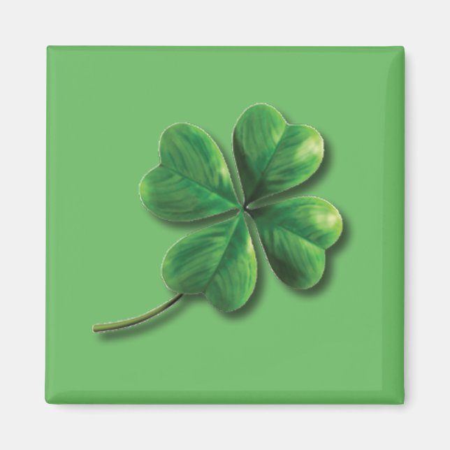 Aimant Shamrock irlandais vert moderne (Devant)