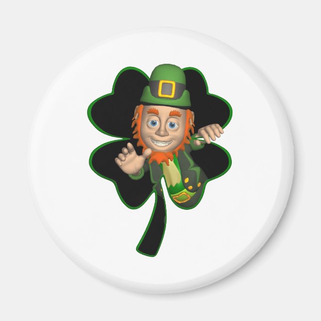 Aimant Shamrock Leprechaun (Devant)