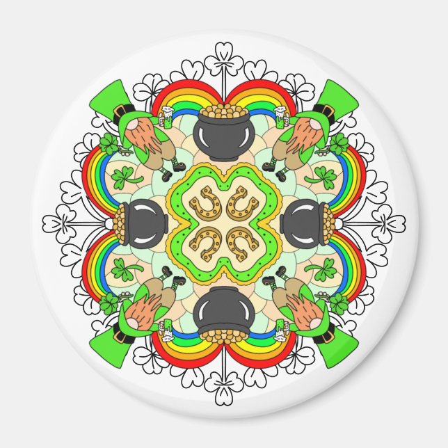 Aimant Shamrock, Leprechauns Saint Patrick's Day (Devant)
