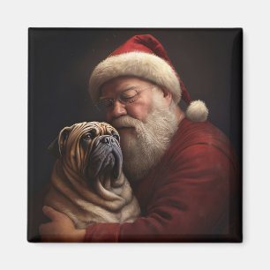 Aimant Shar Pei avec Noël Festif du Père Noël