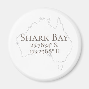 Aimant Shark Bay Australia Latitude & Longitude 