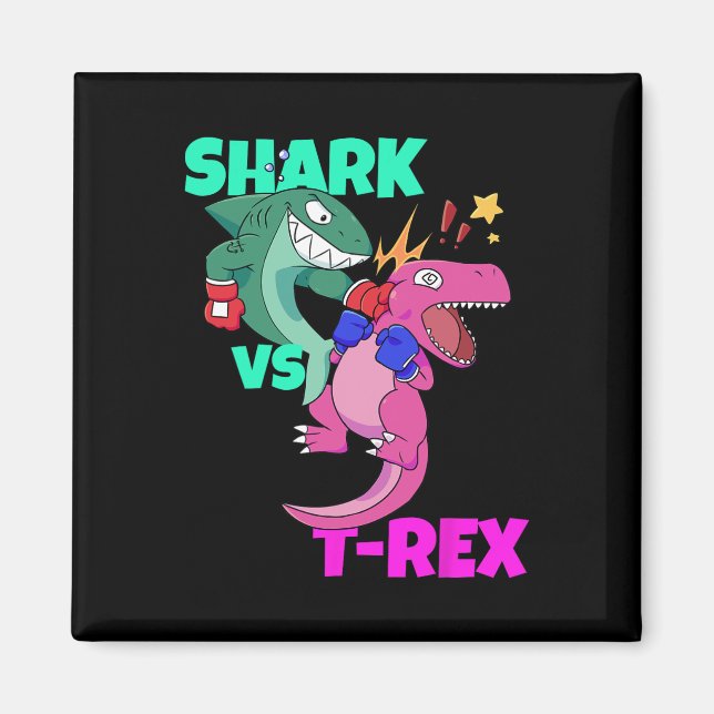 Aimant Shark Vs Dinosaur T Rex Gants De Boxe Pour Enfants (Devant)