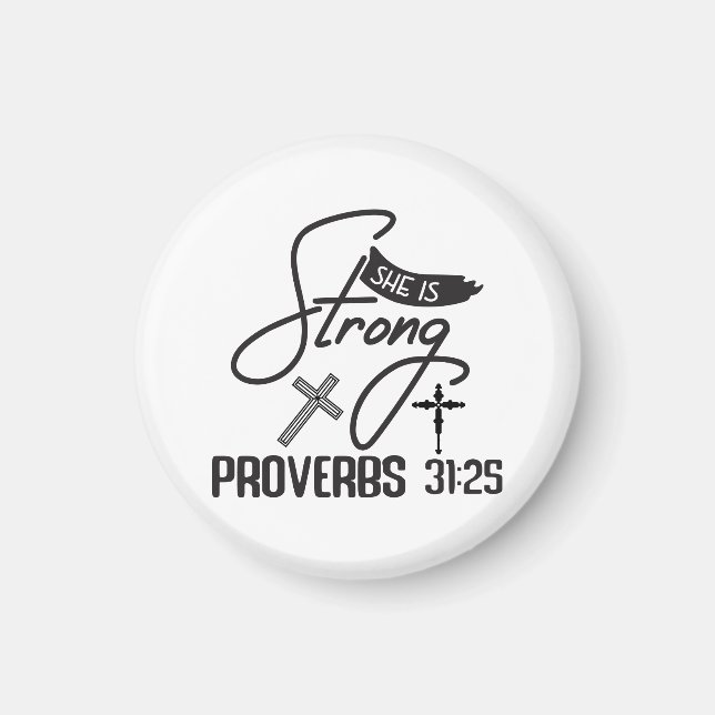 Aimant She is Strong" Collection – Proverbs 31:25 (Devant)