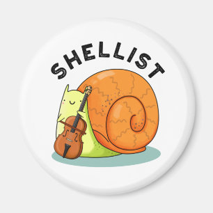 Aimant Shellist Funny Snail Cello Pun