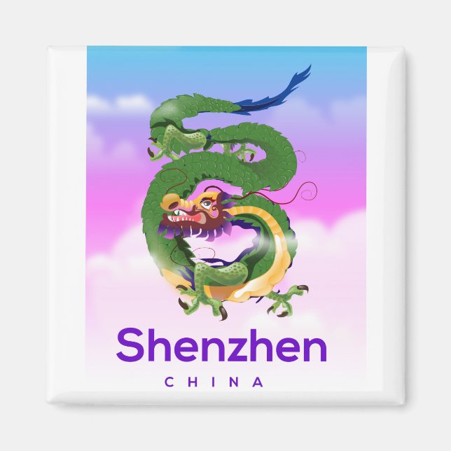 Aimant Shenzhen Chine Dragon poster voyage (Devant)