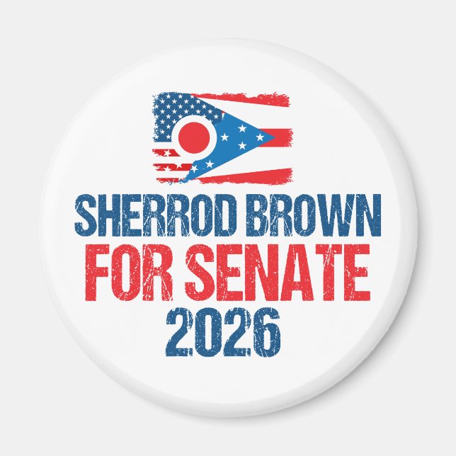 Aimant Sherrod Brown for Senate 2026 Election Ohio Flag (Devant)