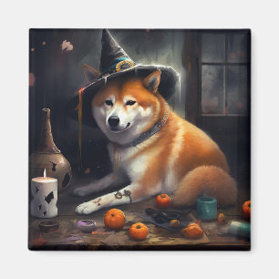 Aimant Shiba Inu Citrouilles Halloween effrayant