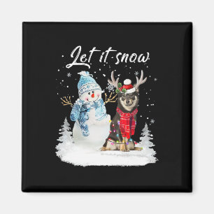 Aimant Shiba Inu Père Noël Chien Noël Snowman Xmas Pyjama