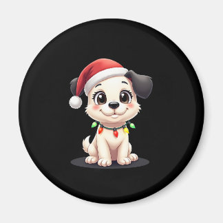 Aimant Shih Tzu Santa Christmas Tree Lights Xmas Dog Love