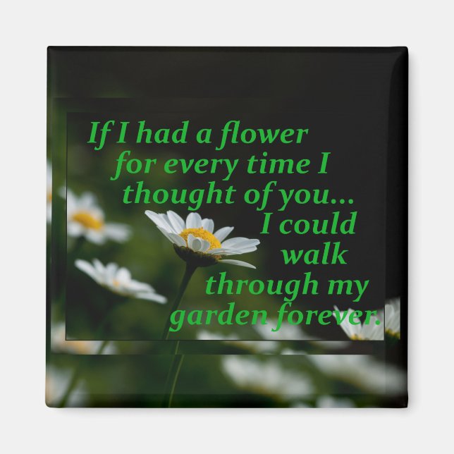 Aimant Si j'avais une fleur pour chaque fois que je pensa (Devant)
