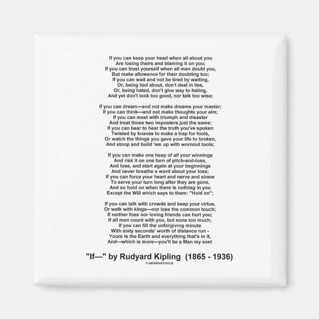 Aimant Si Poème De Rudyard Kipling (Poème Inspirationnel) (Devant)