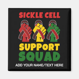 Aimant SICKLE CELL Awareness SUPPORT SQUAD Nom personnali