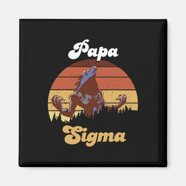 Aimant Sigma Papa Wolf Match Tribe Wolves Camping Pack Fa (Devant)