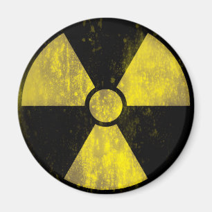 Aimant Signal d'avertissement radioactif  Grunge Cool