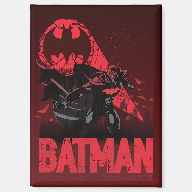 Aimant Signal de chauve-souris cramoisi de Batman (Recto)