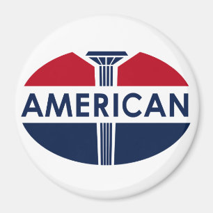 Aimant Signe américain de station service. Version plate