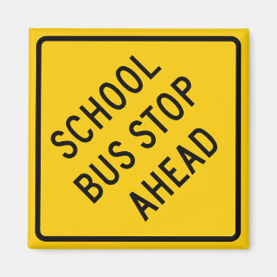 Aimant Signe de route d'arrêt d'autobus scolaire