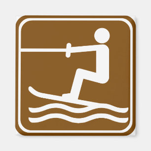 Aimant Signe de route de ski d'eau