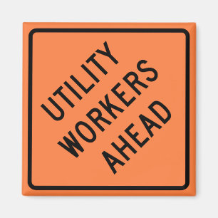 Aimant Signe de service de route de construction de