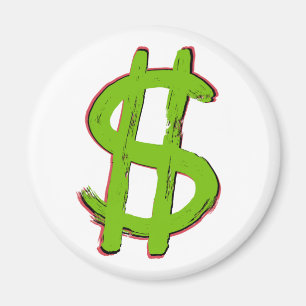 Aimant Signe dollar vert
