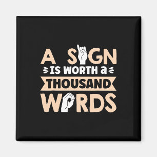 Aimant Signe Qui Vaut Mille Mots Signe Américain Langu