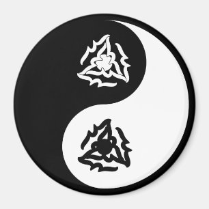 Aimant Signe yin et yang noir et blanc