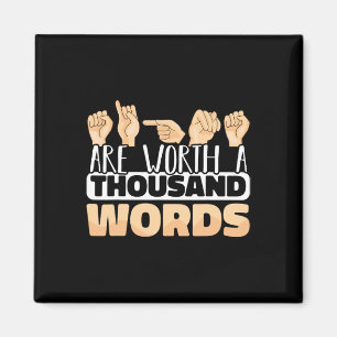 Aimant Signes valent mille mots ASL American Sign