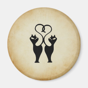 Aimant Silhouette à deux chats
