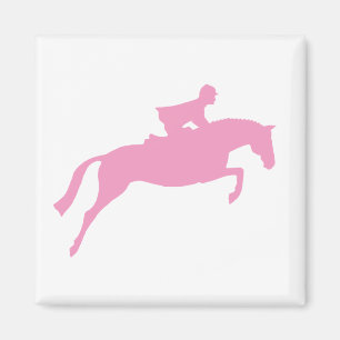 Aimant Silhouette de cheval de pullover (rose)