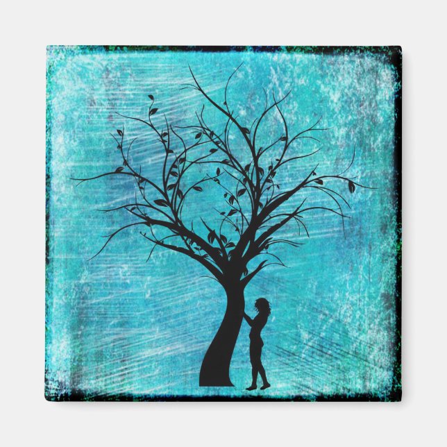 Aimant Silhouette de femme et d'arbre Megnat (Devant)