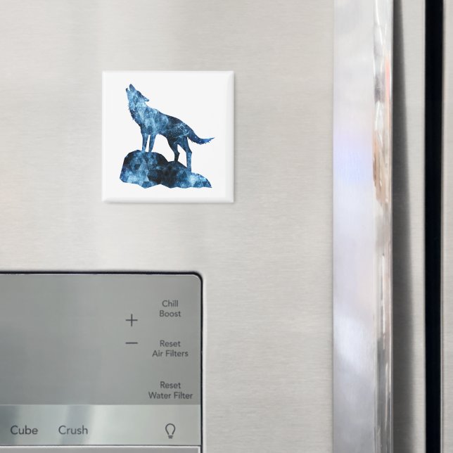 Aimant Silhouette de fumée brillante bleue hurlante (In situ (réfrigérateur))