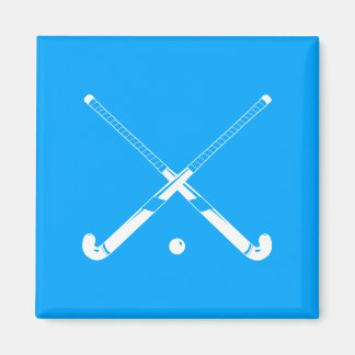 Aimant Silhouette de hockey sur gazon bleu