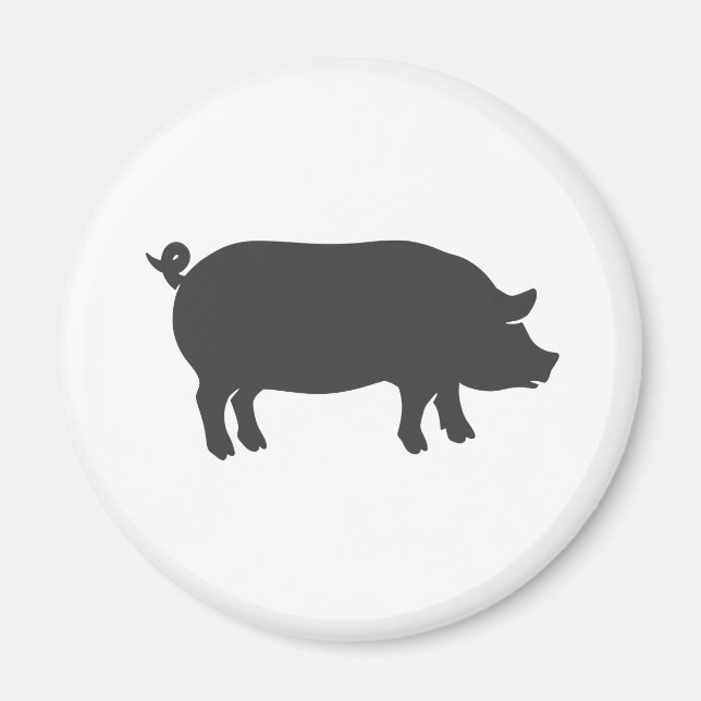 Aimant Silhouette de la ferme de porcs - Choisissez la co (Devant)