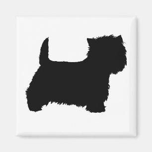 Aimant Silhouette de Terrier West Highland White