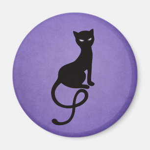 Aimant Silhouette mauvaise aimable de chat - pourpre noir