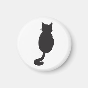 Aimant Silhouette minimaliste de chat noir