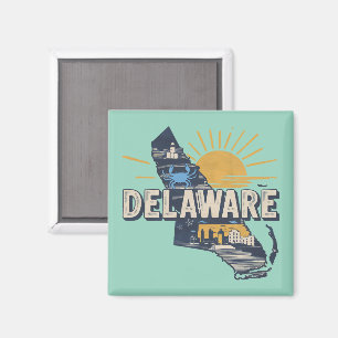 Aimant Silhouette Scénique Rétro du Delaware