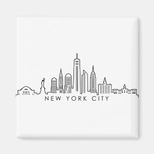 Aimant Silhouette Skyline de la ville de New York Manhatt