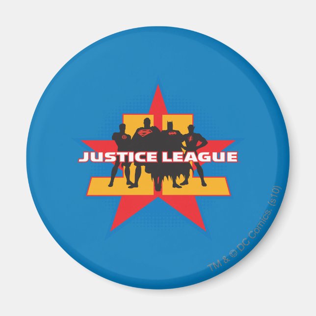 Aimant Silhouettes de la Ligue de Justice et Arrière - pl (Devant)