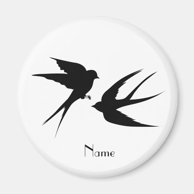 Aimant Silhouettes d'oiseaux hirondelles Thunder_Cove (Devant)