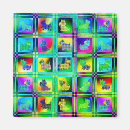 Aimant Silhouettes Terrier dans un Motif de tableau de bo