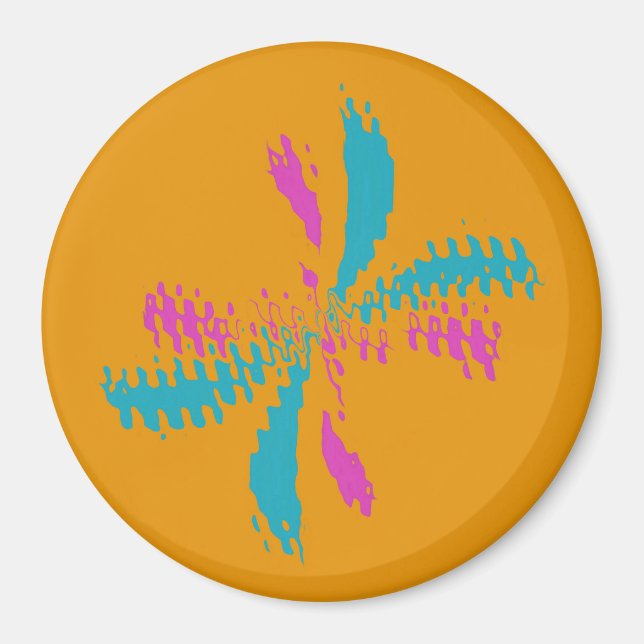 Aimant Simple Abstrait Papillon Motif Messy Vol (Devant)