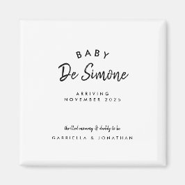 Aimant Simple Black White Typogrpahy Pregnancy