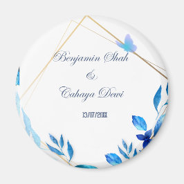 Aimant simple costar mariage embellir avec le pétale bleu