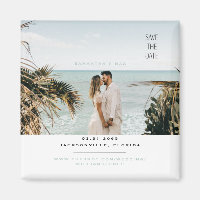 Simple Couple Photo Seafoam Enregistrer la date